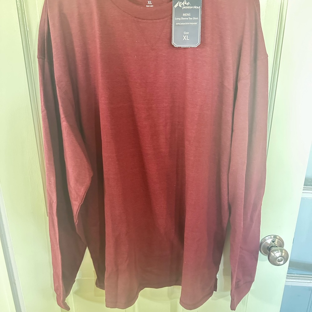 Classic Deep Red Long Sleeve Tee by Jackson Hole